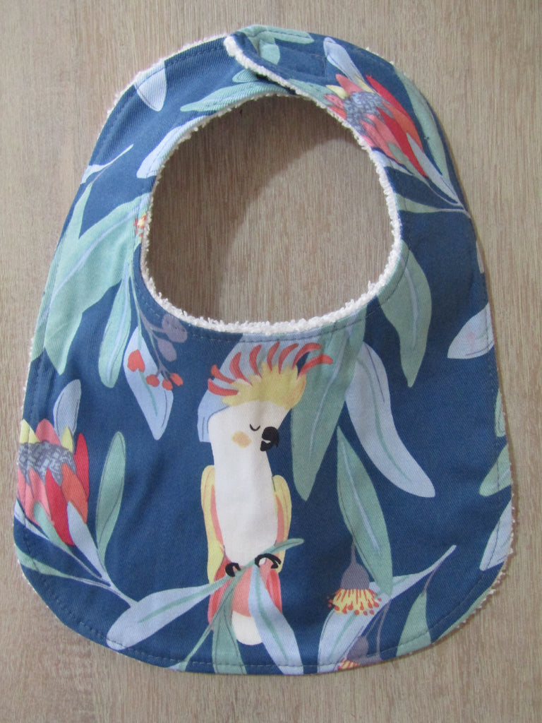 Flat baby bib-Australian cockatoo