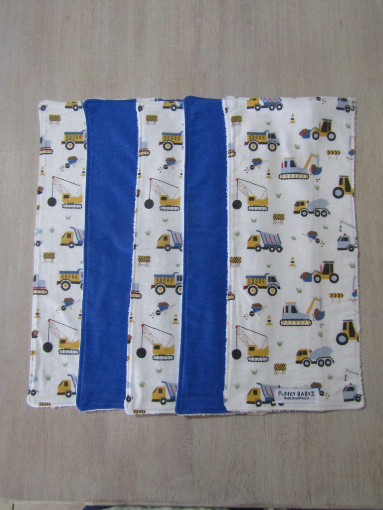 Burp cloth pack of 5-Trucks and diggers