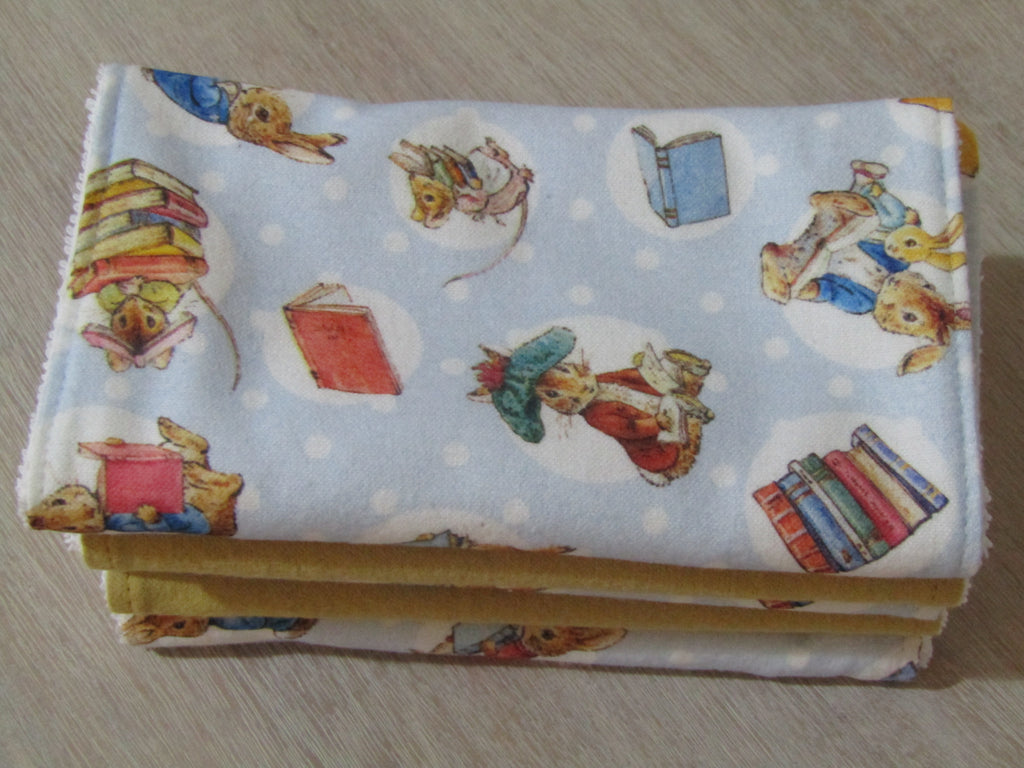 Burp cloth pack of 5-Reading rabbit