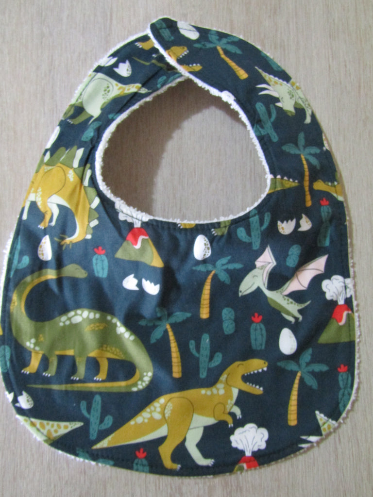 Flat baby bib-Jurassic dino