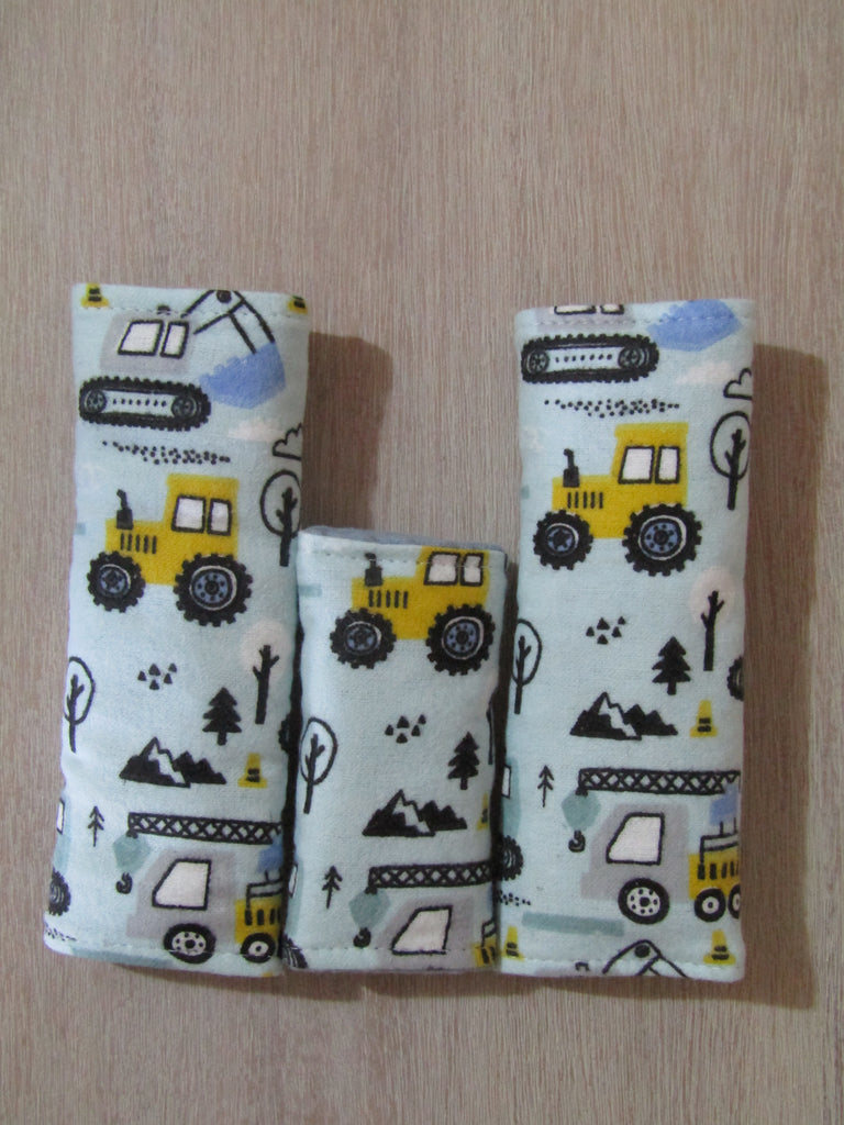 Baby capsule/car seat belt covers-Construction trucks