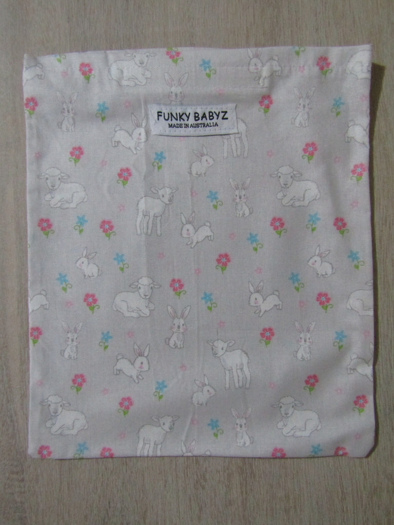 Small items bag-Playful lambs & rabbits