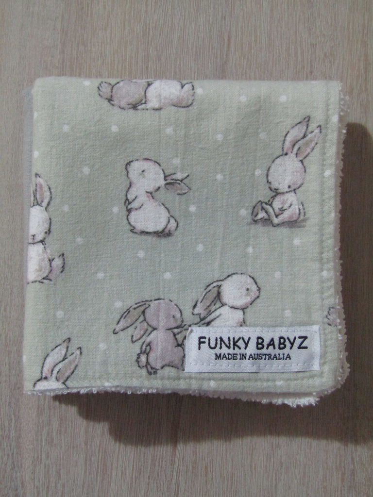 Soft face washer set of 3-Bunny friends