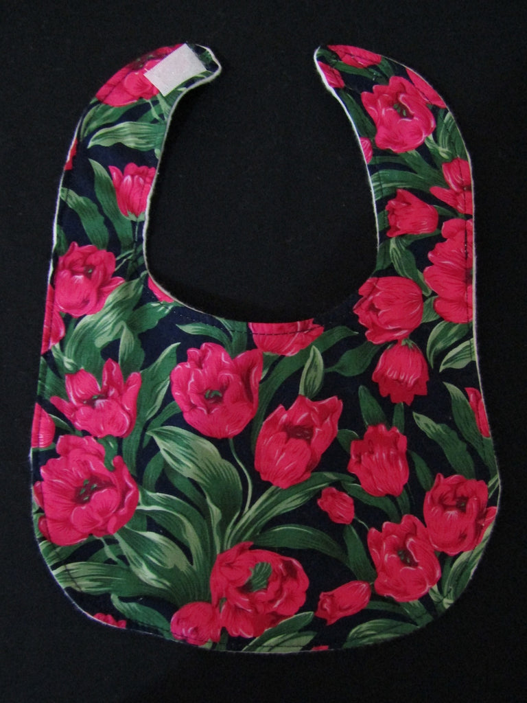 Flat bib-Hot pink tulip