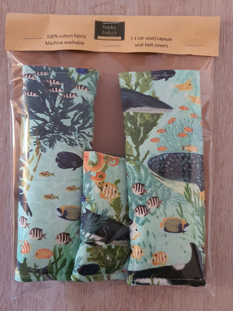 Baby capsule/car seat belt covers-Deep sea fish *Gift packed*