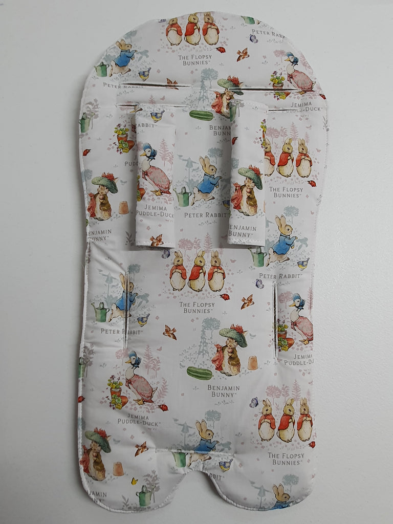 Small size universal high chair liner set-Peter rabbit white