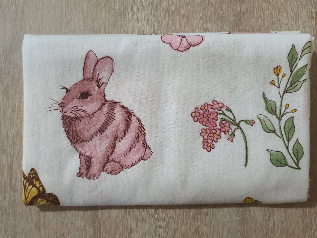 Flannelette baby wrap,blanket-Large floral bunnies