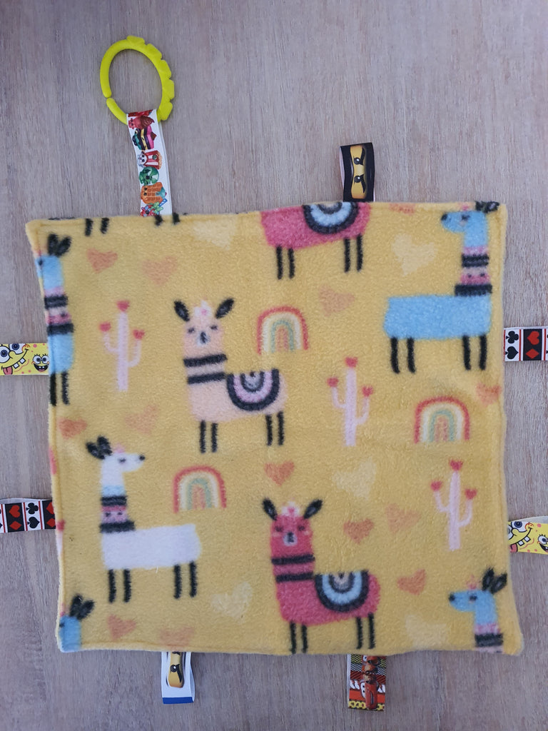 Taggy baby comforter sensory toy-Yellow llama