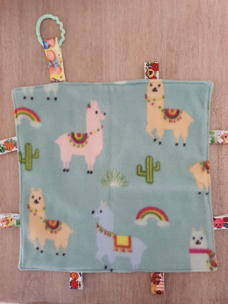 (Copy) Taggy baby comforter sensory toy-Mint llama