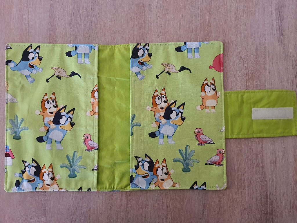 Nappy wallet-Bluey,garden fun