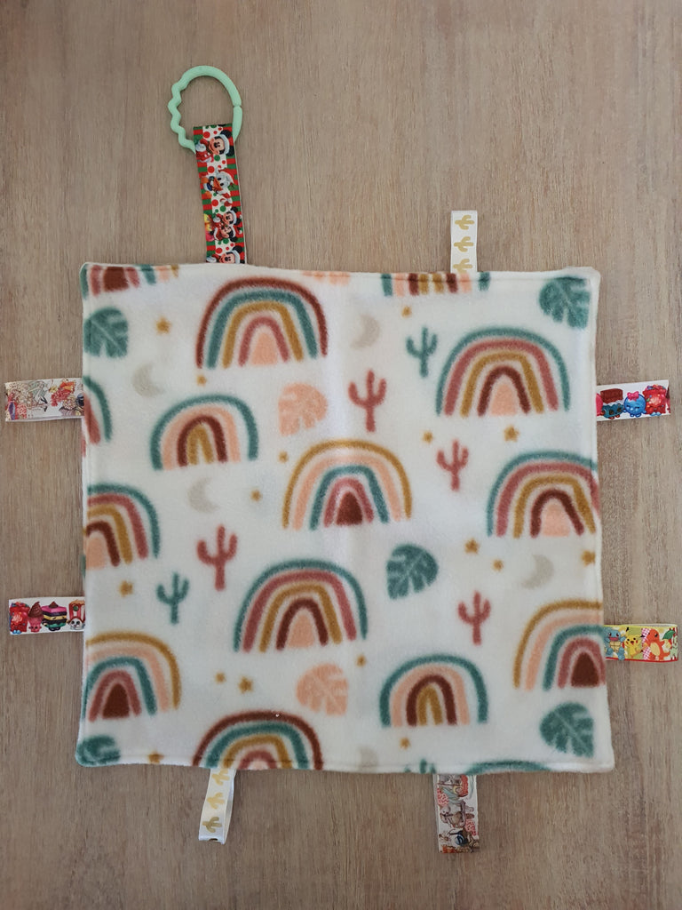 Taggy baby comforter sensory toy-Desert rainbow