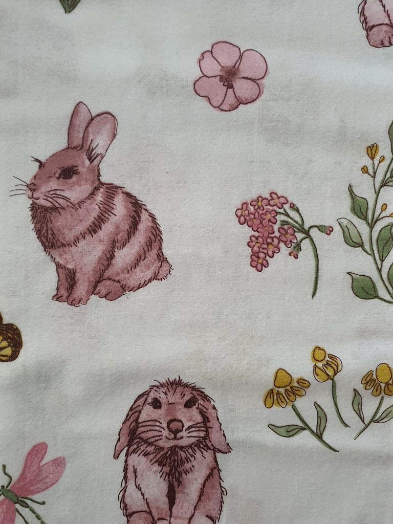 Flannelette baby wrap,blanket-Large floral bunnies