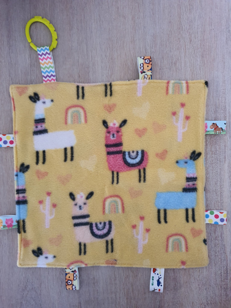 Taggy baby comforter sensory toy-Yellow llama