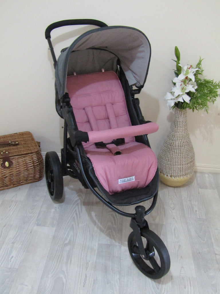 Pram liner set universal,100% cotton-Dots,dusty pink