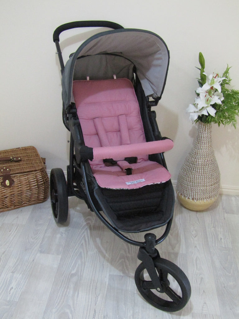 Pram liner set universal,100% cotton-Dots,dusty pink