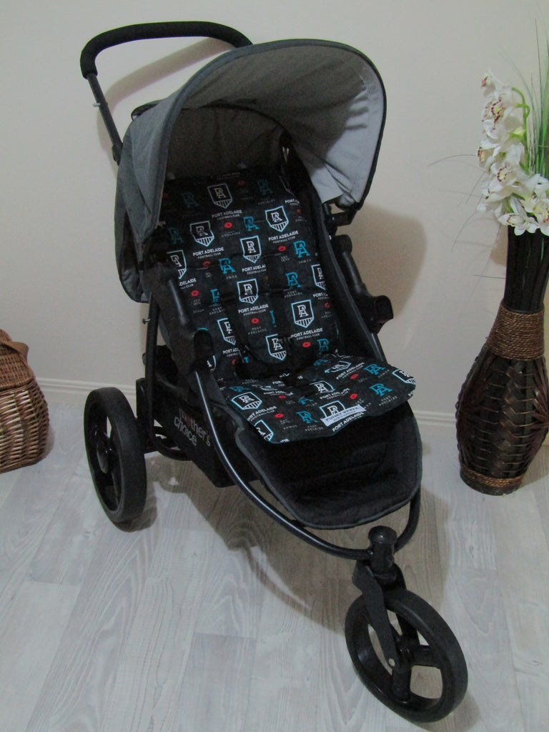 Pram liner set universal,100% cotton-AFL-Port Adelaide