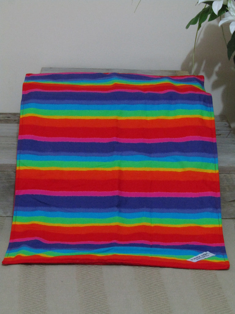 Travel changing mat-Bright coloured beach stripes