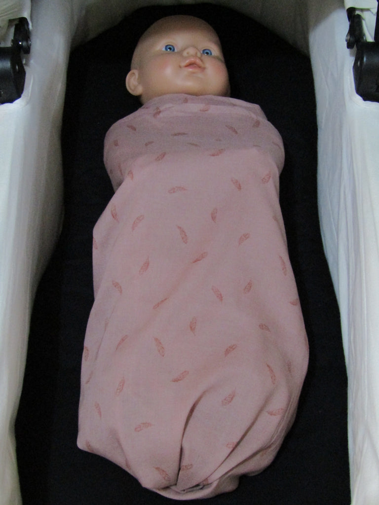 Muslin baby wraps-Light as a feather,dusty pink