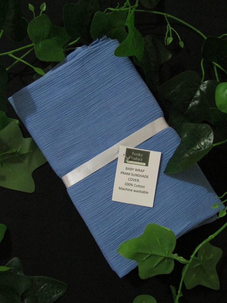 Cheesecloth pram sunshade wrap-Powder blue