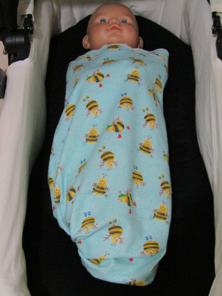Flannelette baby wrap,blanket-Happy bee