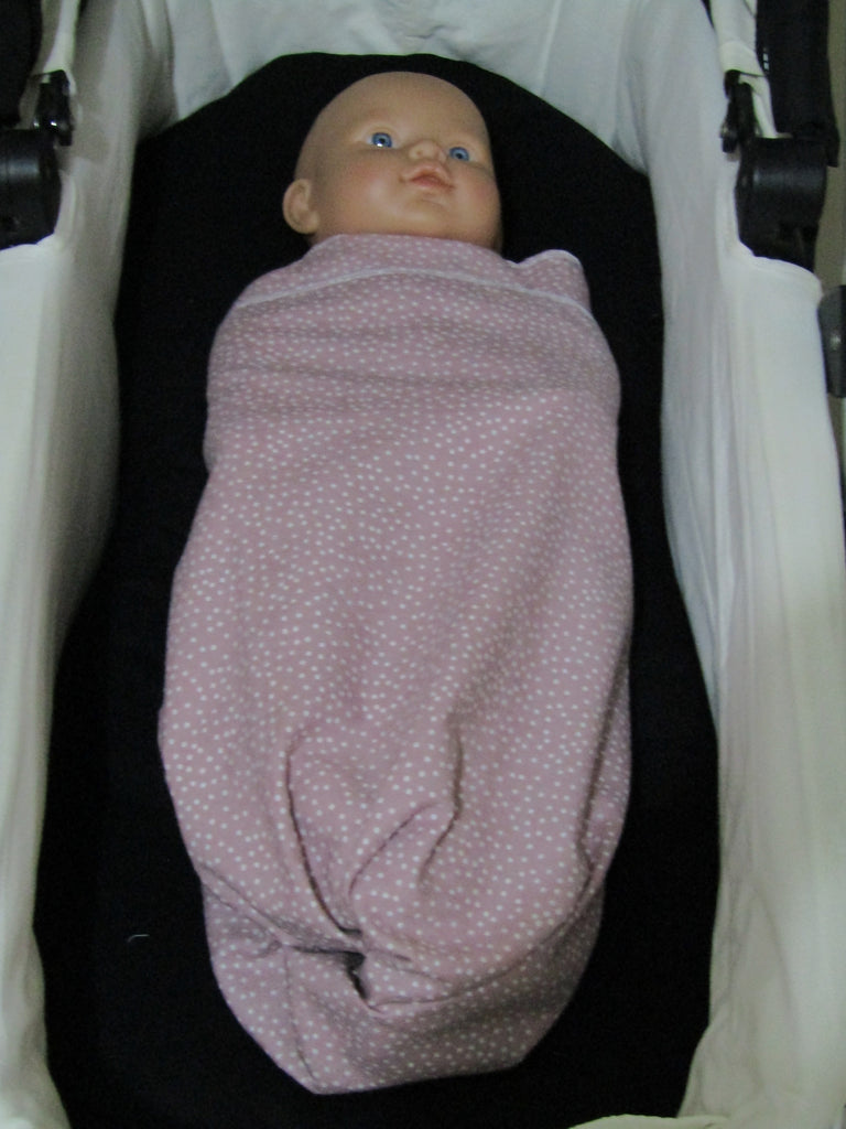 Flannelette baby wrap,blanket-Scattered spots,dusty pink