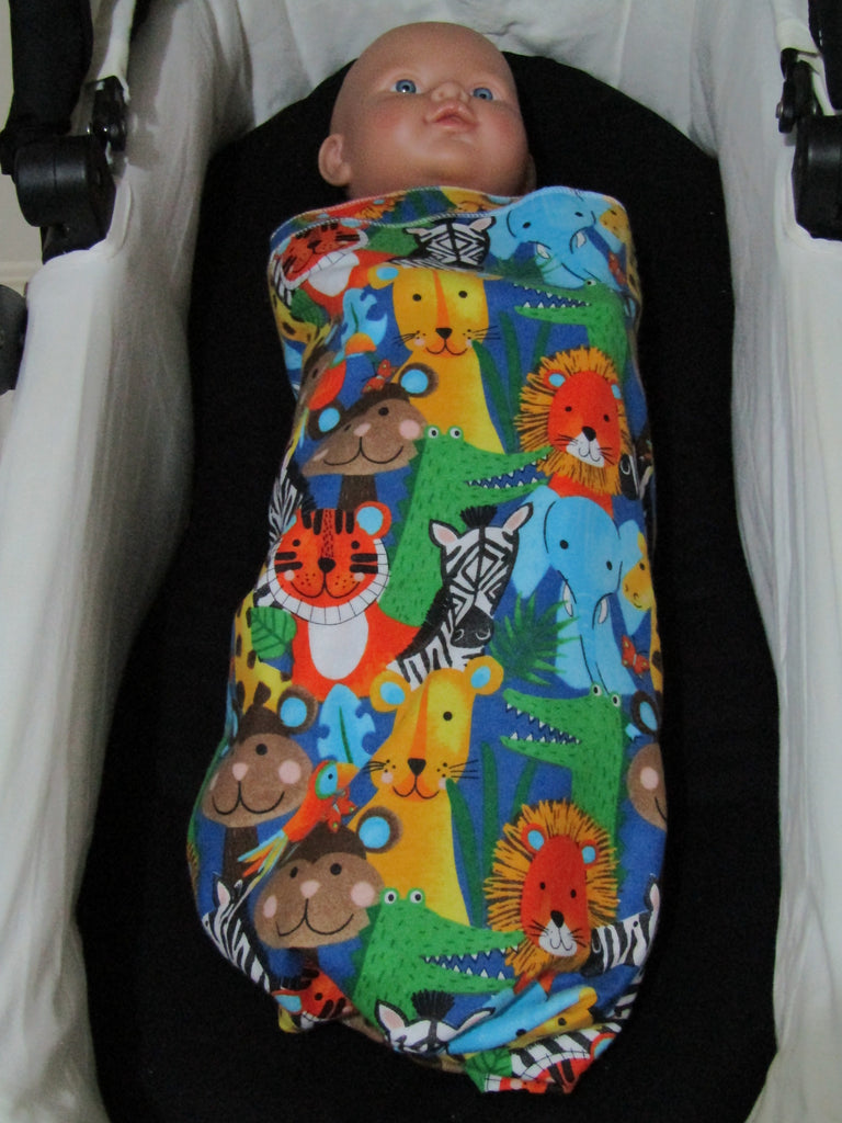 Flannelette baby wrap,blanket-Zoo animals