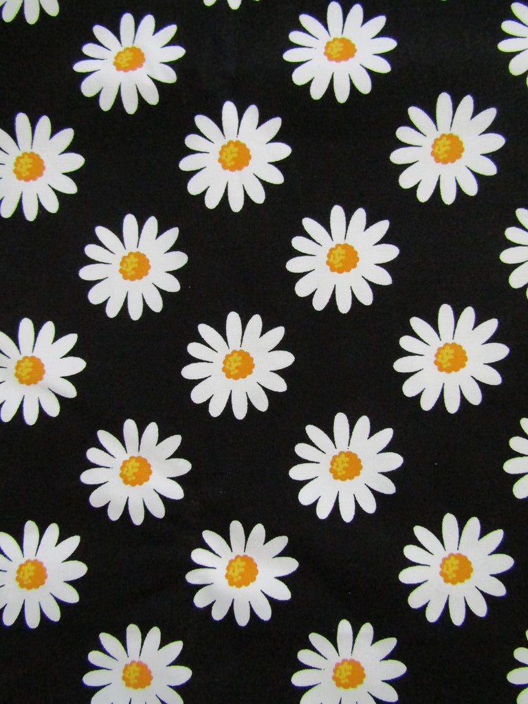Pram bassinet liner-Large daisies,black