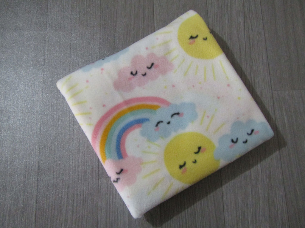 Soft Fleecy Blanket-Pastel rainbows
