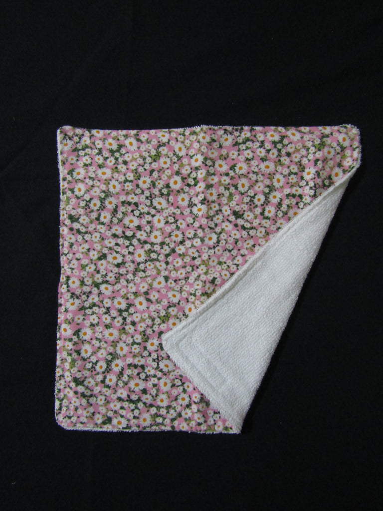 Soft face washer set-Pink daisies,Pink gingham
