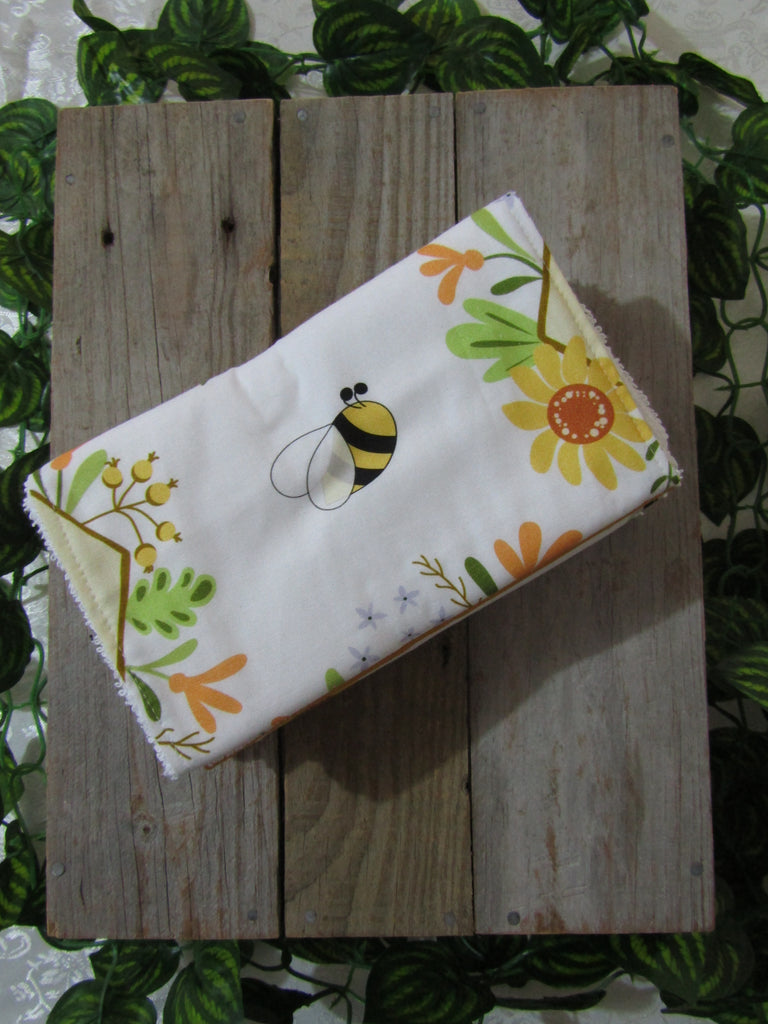 Burp cloth pack of 5-Bumble bee,white