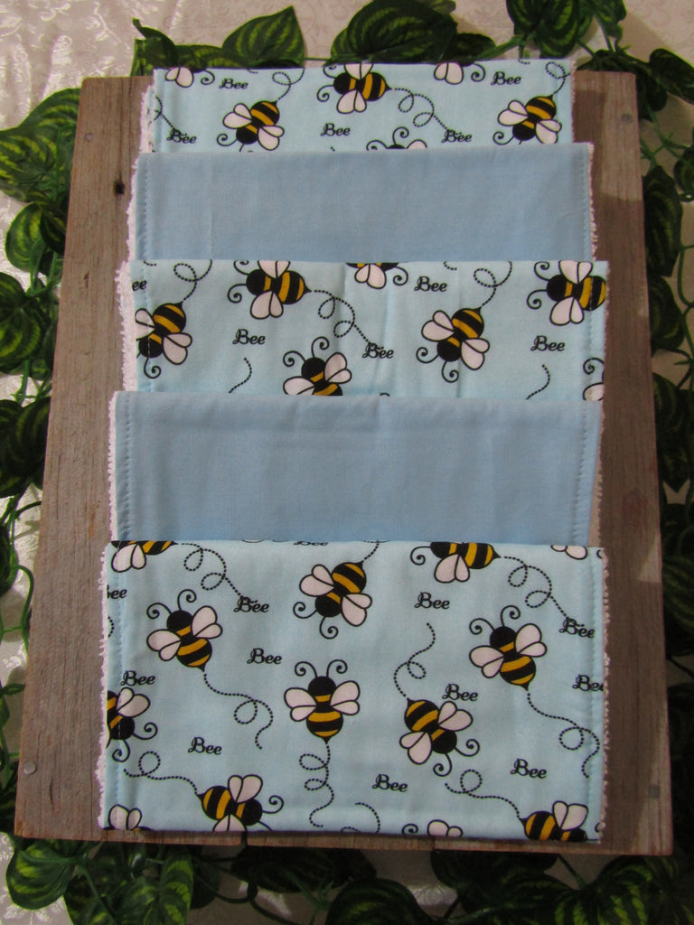 Burp cloth pack of 5-Bumble bees