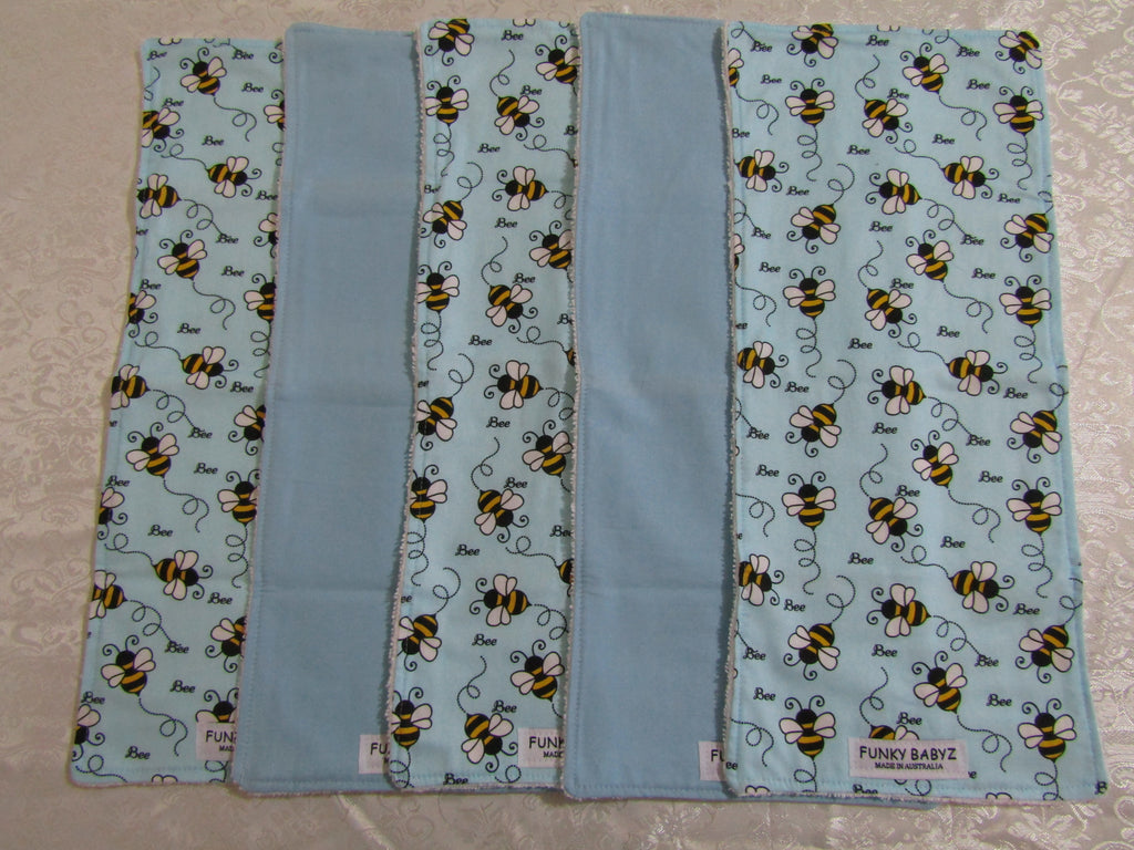 Burp cloth pack of 5-Bumble bees