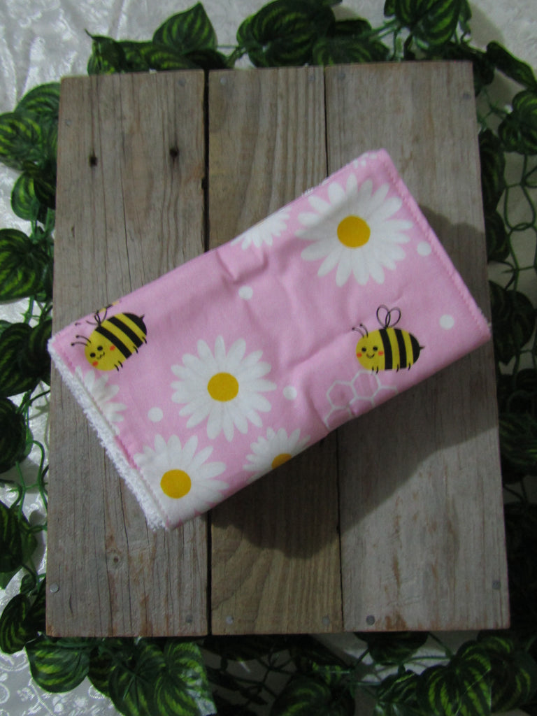 Burp cloth pack of 5-Bumblebee,pink