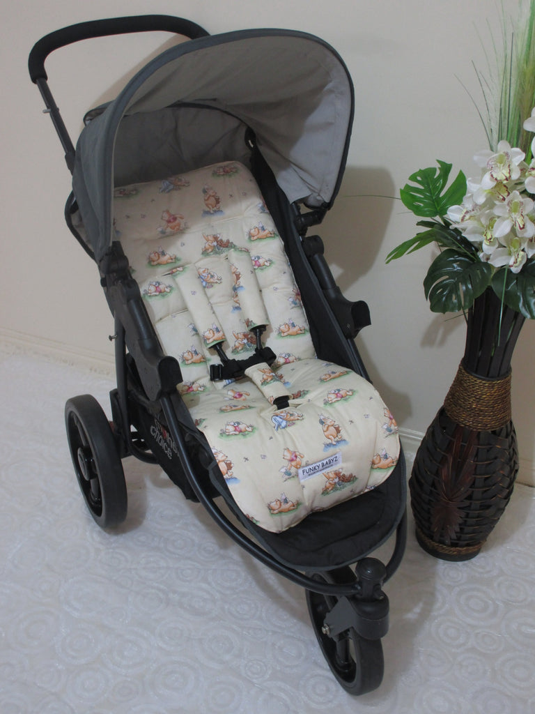 Pram liner set universal,100% cotton-Bear,classic.